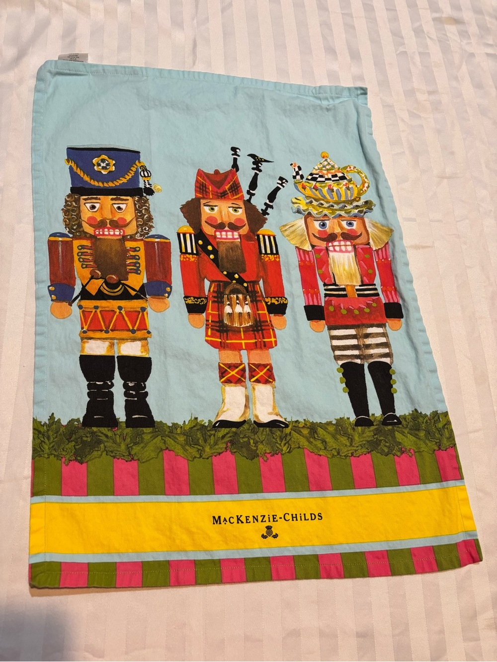 MacKenzie-Childs 18" x 26" 100% Cotton Nutcracker Dish Towel (Good Condition)